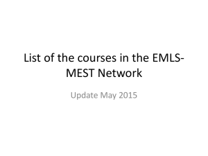 List of the courses in the EMLS