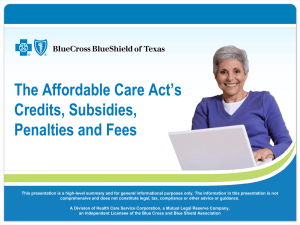 Individuals: Premium Tax Credits - Blue Cross and Blue Shield of