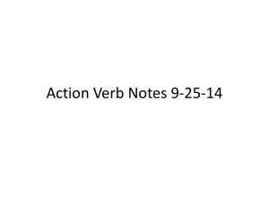 Notes on Verbs 9-25-14
