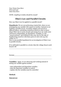 Ohm's Law and Parallel Circuits Lab Write Up