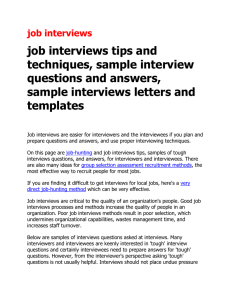 sample job interviews questions and answers