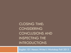 UPDATED F 13 Intro and Conclusion Short Story Essay PPT