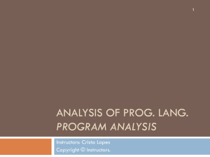 Program Analysis