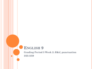 English 9 Grading Period 5 Week 2: R&J, punctuation 3/25-3/29