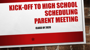 Class of 2020 Parent Night PowerPoint