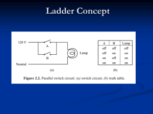 each complete horizontal line of a ladder logic program is generally referred to as a rung