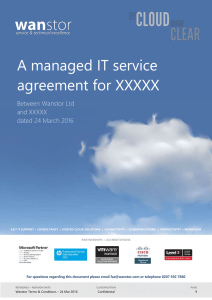 A managed IT service agreement for XXXXX
