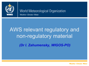 WIGOS AWS related regulations