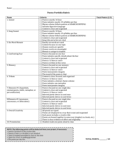 Name: Poetry Portfolio Rubric Poem Criteria Total Points (2.5) 1