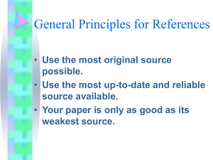 General Principles for References