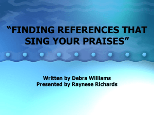 finding references that sing your praises