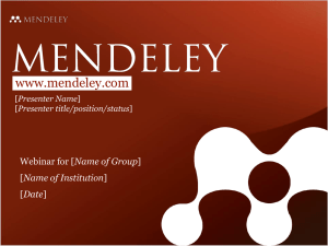 Mendeley Teaching Presentation (0981 template)