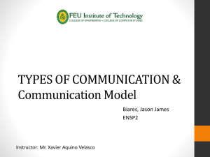 TYPES OF COMMUNICATION & Communication Model