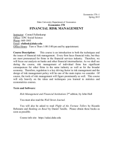 ECON 378. Financial Risk Management, Connel