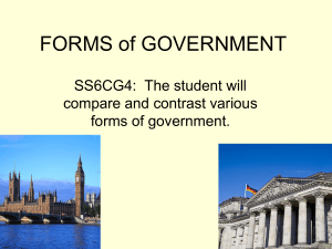 FORMS of GOVERNMENT