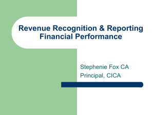 Revenue Recognition & Reporting Financial Performance