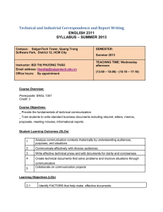 ENGL 2311 - Technical and Industrial