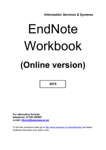 EndNote Web workbook (new window)