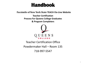 Handbook New York State On-Line Teacher