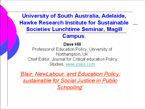 Blair, new labour and education policy