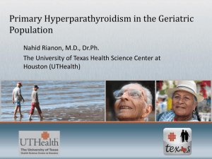 Primary Hyperparathyroidism in Geriatric population