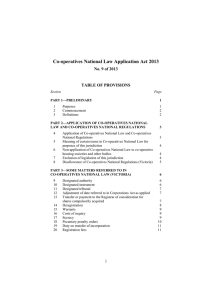 Co-operatives National Law Application Act 2013