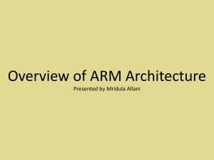 Overview of ARM Architecture Presented by Mridula Allani