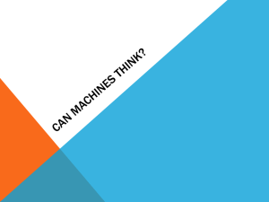 Can machines think? - 100D Philosophy of Mind