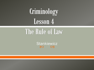 Lesson 4 Criminology Rule of Law