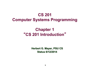 CS 201 Introduction