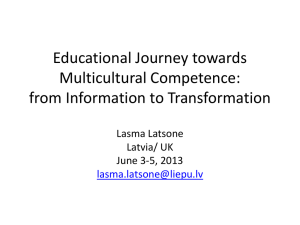 Social and Cultural Competence in Education: from Information to