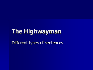 The Highwayman - Primary Resources