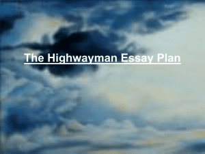 The Highwayman Essay Plan