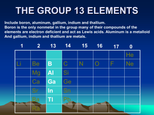 the group 13 elements - Wits Structural Chemistry