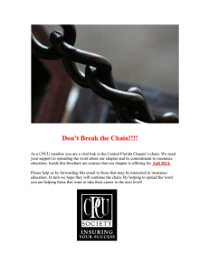 Don't Break the Chain!!!! - Central Florida CPCU Society
