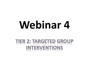 Webinar 4 – Tier 2: Targeted Group Interventions