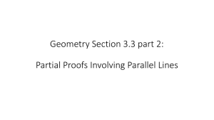 Geometry Section 3.3 part 2: Partial Proofs Involving Parallel Lines