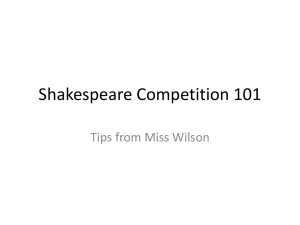 Shakespeare Competition 101