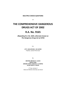 The Comprehensive Dangerous Drugs Act of 2002