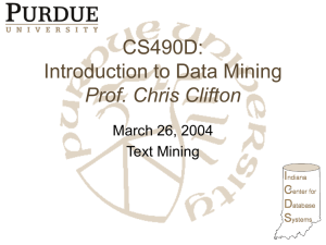 CS490D: Introduction to Data Mining Prof. Chris