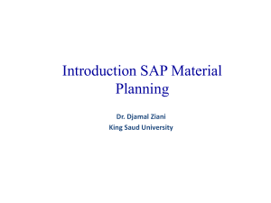 Introduction SAP Material Planning