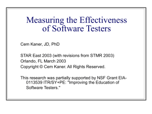 Measuring the Effectiveness of Software Testers
