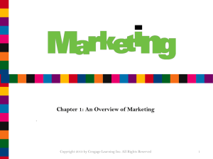 Chapter 1: An Overview of Marketing
