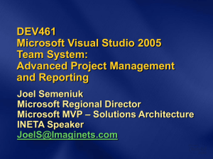 Microsoft Visual Studio 2005 Team System: Advanced Project