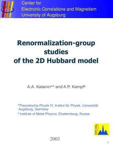 The 2D Hubbard model - Institut für Physik