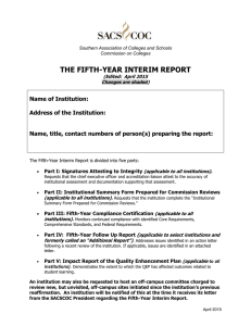 The Fifth-Year Interim Report - Southern Association of Colleges