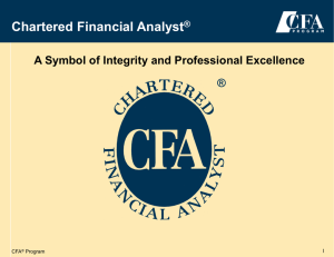 What is the CFA Program? - California State University, Northridge