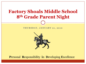 Factory Shoals Middle School 6th Grade Parent Night
