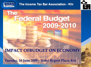 impact of budget on economy - Karachi Tax Bar Association