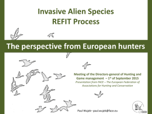 of September 2015 EU Regulation on Invasive Alien Species